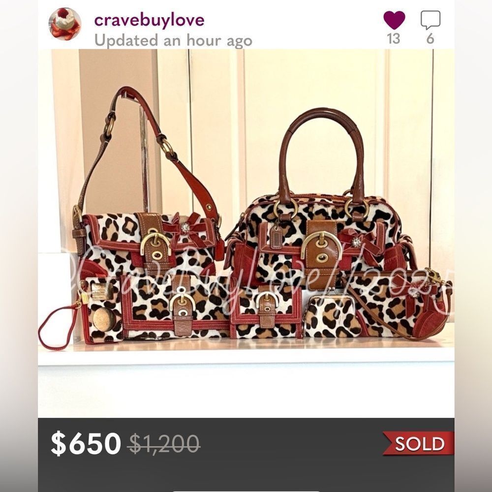 SOLD - 7 PC COACH OCELOT SET